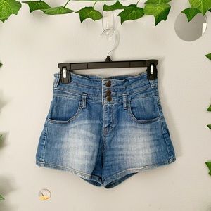 High waist denim shorts